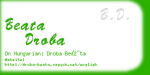 beata droba business card